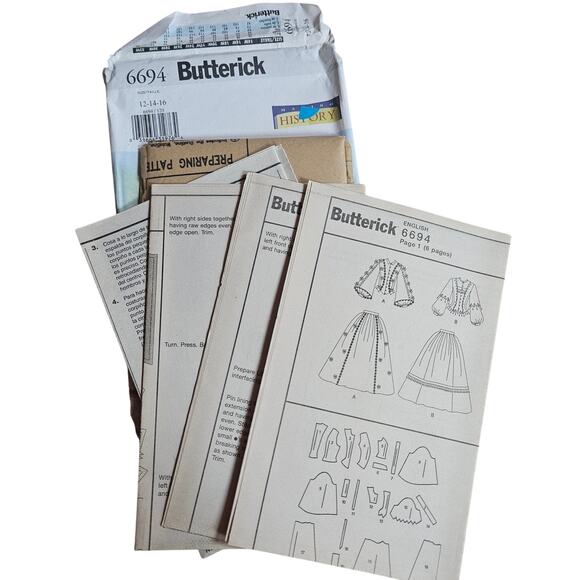 Butterick 6694 Victorian Civil War Dress Costume Pattern Gone With the Wind Gown - Picture 3 of 3